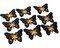 3"x 2 1/4" Black / Gold Embroidery Heat Transfer Iron On Butterfly Patch Pack of 72